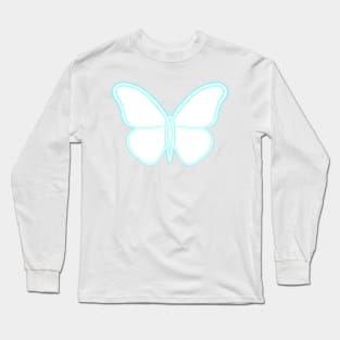 Blue butterfly noeon Long Sleeve T-Shirt